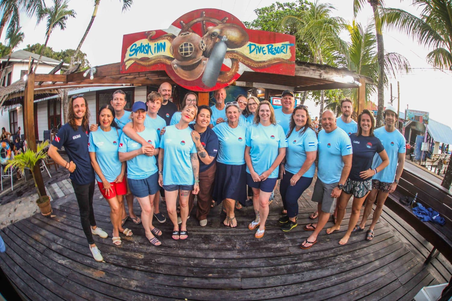 The Splash Inn dive team together on the dock
